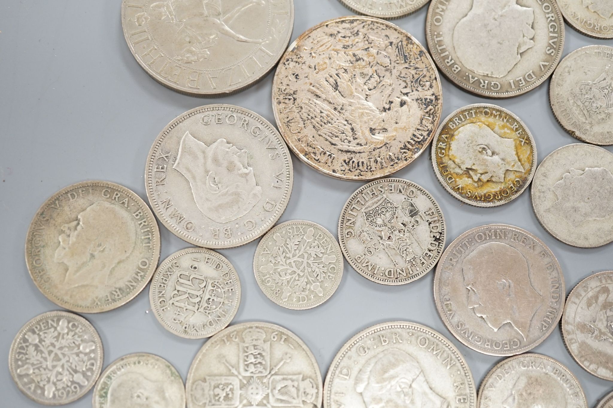 A group of George V and later coins